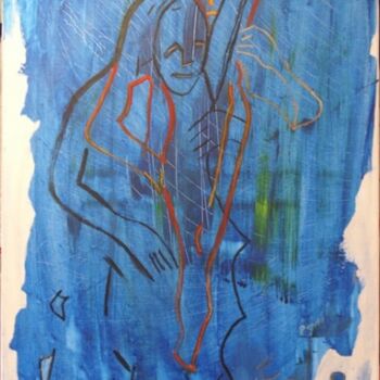 Painting titled "Blue Rythme" by Toufik Sounni, Original Artwork, Oil