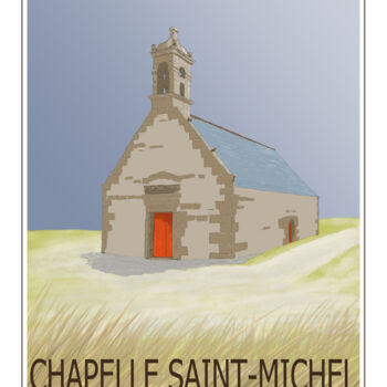 Digitale Kunst mit dem Titel "Chapelle st Michel…" von Serge Toulgoat, Original-Kunstwerk, Digitale Malerei