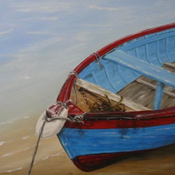 Pintura intitulada "barque" por Serge Toulgoat, Obras de arte originais