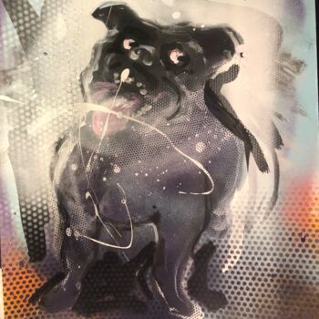 Peinture intitulée "chien 1" par Toumire, Œuvre d'art originale, Acrylique