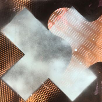 Painting titled "Croix 1" by Toumire, Original Artwork, Spray paint