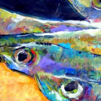 Painting titled "sardines" by Renée Toupin, Original Artwork