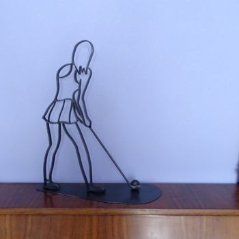 Sculpture intitulée "Ma Golfeuse" par Alain Tourette, Œuvre d'art originale, Métaux