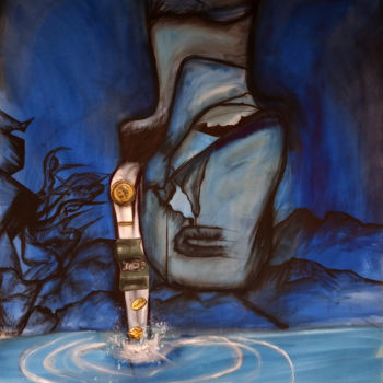 Картина под названием "Toush XV" - Toush, Подлинное произведение искусства, Акрил Установлен на Деревянная рама для носилок