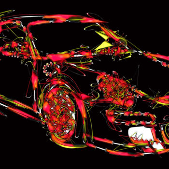 「Porsche Galactique」というタイトルのデジタルアーツ Tovによって, オリジナルのアートワーク, デジタル絵画