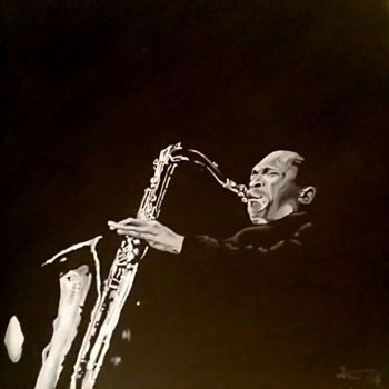 Pintura intitulada "coltrane.jpg" por Pierre Teixeira, Obras de arte originais, Acrílico