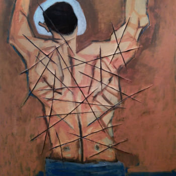 Painting titled "Flagellation" by Tino Perdic, Original Artwork, Acrylic