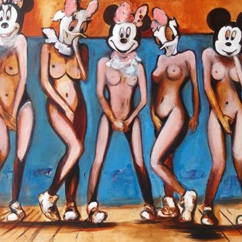 Pintura titulada "minnies" por Cesar Aguilar (Raçe), Obra de arte original