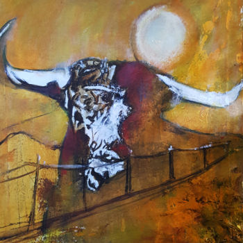 Peinture intitulée "Piel de Toro" par Cesar Aguilar (Raçe), Œuvre d'art originale, Huile