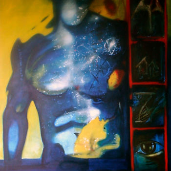 Painting titled "adan-s-son-" by Cesar Aguilar (Raçe), Original Artwork