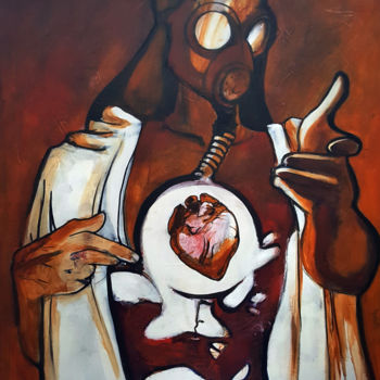 Peinture intitulée "Heaven and Heart" par Cesar Aguilar (Raçe), Œuvre d'art originale