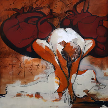 "2 HEARTS" başlıklı Tablo Cesar Aguilar (Raçe) tarafından, Orijinal sanat, Akrilik