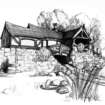 Dibujo titulada "-la-casa-del-branwen" por Cesar Aguilar (Raçe), Obra de arte original