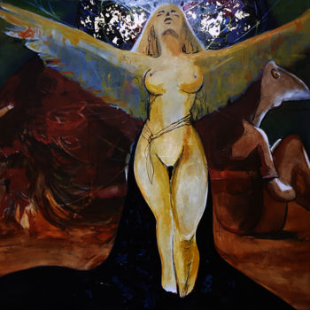 Schilderij getiteld "Oh my Goddess" door Cesar Aguilar (Raçe), Origineel Kunstwerk, Acryl