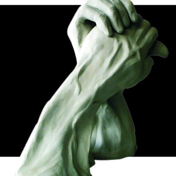 Sculpture titled "artist´s hands" by Cesar Aguilar (Raçe), Original Artwork, Terra cotta