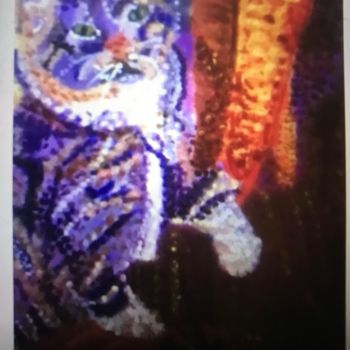 Pittura intitolato "Abstract Cat.jpeg" da Tracie Lauren, Opera d'arte originale, Acrilico