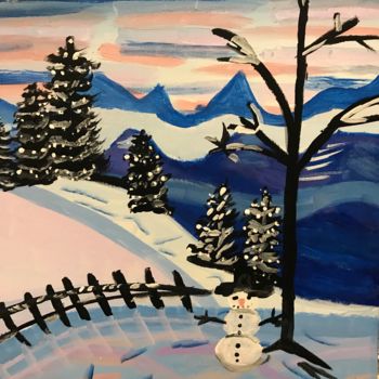 Painting titled "Winter Wonderland .…" by Tracie Lauren, Original Artwork, Acrylic