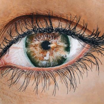 Painting titled "Oeil naturel" by Tracy De Sousa, Original Artwork, Acrylic