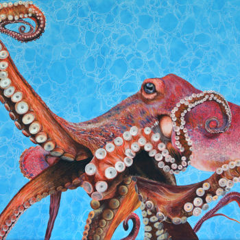 Painting titled "Octopus" by Tracy De Sousa, Original Artwork, Acrylic