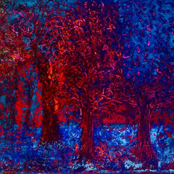 Painting titled "red tree" by Tcsherwood, Original Artwork, Acrylic