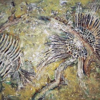 Painting titled "Marine Fauna" by Traian Stefan Boicescu, Original Artwork, Oil