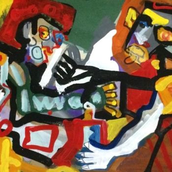 Pintura titulada "Drunkards" por Trajche Chatmov (Chatma), Obra de arte original, Acrílico
