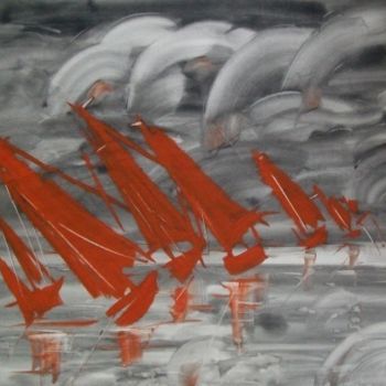 Painting titled "RED SAILS. Gouache…" by Georg Nep, Original Artwork