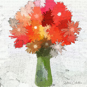 Arts numériques intitulée "Bouquet Naomie" par Sylvia Cebellan, Œuvre d'art originale, Peinture numérique