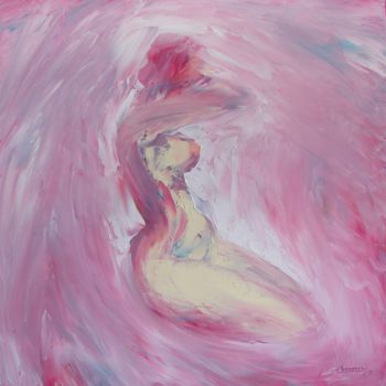 Peinture intitulée "Pink morning" par Tran Tuan, Œuvre d'art originale, Huile