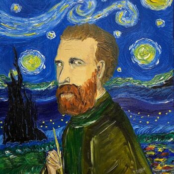Painting titled "Van Gogh in the pro…" by Travulka, Original Artwork, Oil