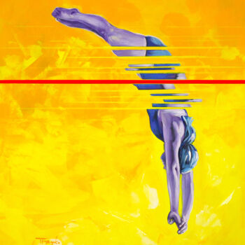 Peinture intitulée "Swimming. Diving. P…" par Trayko Popov, Œuvre d'art originale, Acrylique