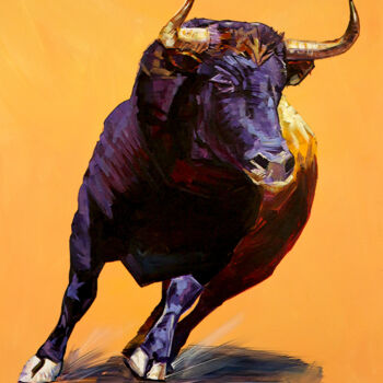 Painting titled "Bull | Taurus | Yea…" by Trayko Popov, Original Artwork, Acrylic