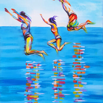 Painting titled "Jumping" by Trayko Popov, Original Artwork, Acrylic