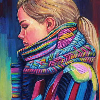 Peinture intitulée "Cold winter" par Trayko Popov, Œuvre d'art originale, Acrylique Monté sur Châssis en bois