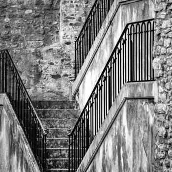 Photography titled "Escaliers Noir et B…" by Trebor, Original Artwork, Digital Photography