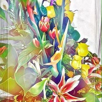 Fotografia zatytułowany „Colourful Flowers” autorstwa Manos Kastanakis, Oryginalna praca