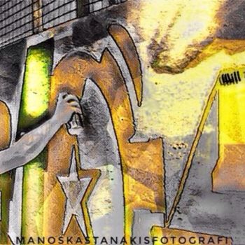 Photographie intitulée "Graffiti Will Peter…" par Manos Kastanakis, Œuvre d'art originale, Photographie manipulée