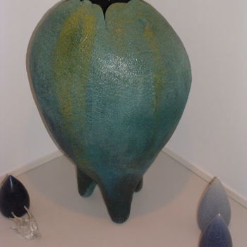 Sculpture titled "Sea-life Paddle Pot" by David Tremaine, Original Artwork, Ceramics