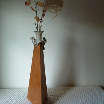 Sculpture titled "Tall Vase #1" by David Tremaine, Original Artwork, Wood