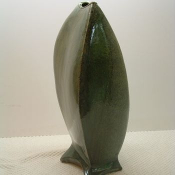 Sculpture titled "Tall Weed Pot" by David Tremaine, Original Artwork, Ceramics