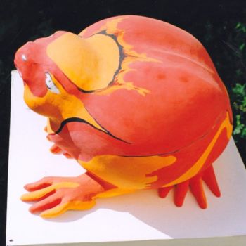 Скульптура под названием "лягушка" - Глеб Тренин, Подлинное произведение искусства, Бумага