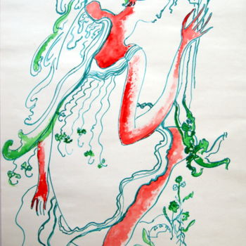 Disegno intitolato "Ангел" da Inga Savranskaia, Opera d'arte originale, Altro