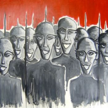 Painting titled "class of '45 nt  /…" by Bjoern Treuter, Original Artwork, Acrylic