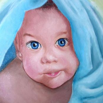 Peinture intitulée "Bébé" par Véronique Treuveur, Œuvre d'art originale