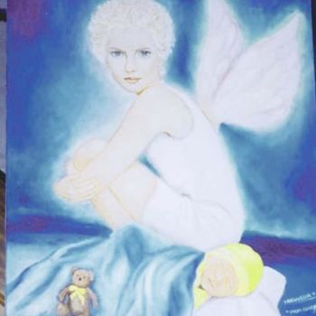 Painting titled "Mon ange" by Véronique Treuveur, Original Artwork