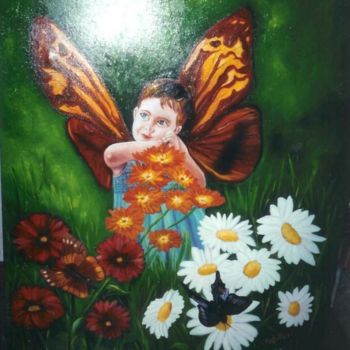 Peinture intitulée "Papillon" par Véronique Treuveur, Œuvre d'art originale