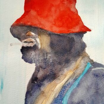 Peinture intitulée "Brooklyn dude" par Trevor Partridge, Œuvre d'art originale, Aquarelle