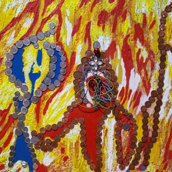 Художественная композиция под названием "Flames" - Trevor R Plummer, Подлинное произведение искусства, Столовое искусство