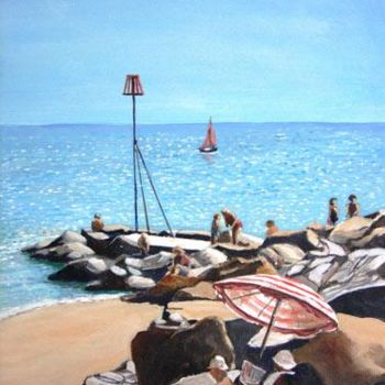 Painting titled "Goring Beach" by Trevor Gibbs, Original Artwork
