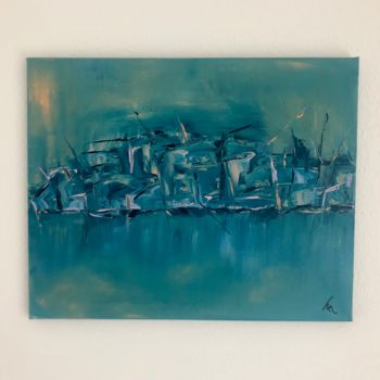 Malerei mit dem Titel "Boats" von Cristina Trica, Original-Kunstwerk, Acryl